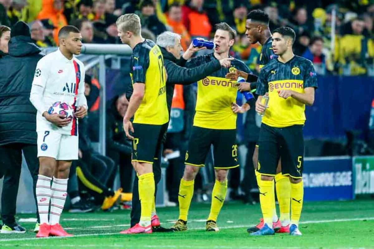 Mbappé y Haaland, en la última vez que se enfrentaron en Champions.