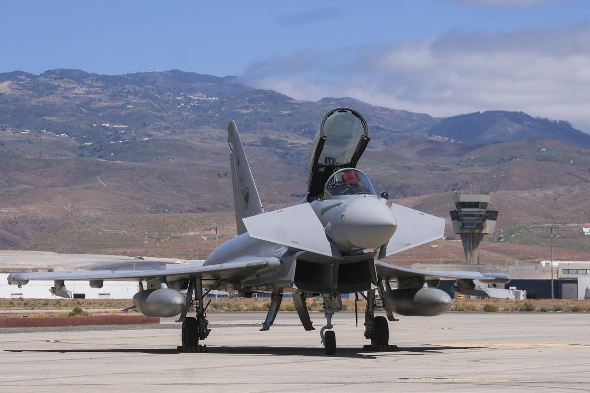 Llegada de los aviones Eurofighter a la Base Aérea de Gando, en Gran Canaria Llegada de los aviones Eurofighter a la Base Aérea de Gando, en Gran Canaria