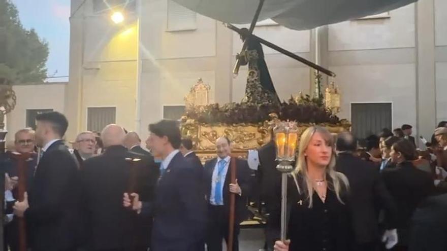 El Cristo de los Toreros, listo para procesionar el Viernes de Dolores en Murcia