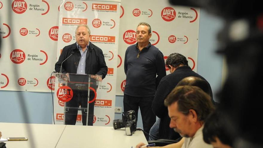 Antonio Jiménez y Santiago Navarro, secretarios generales de UGT y CC OO en la Región.