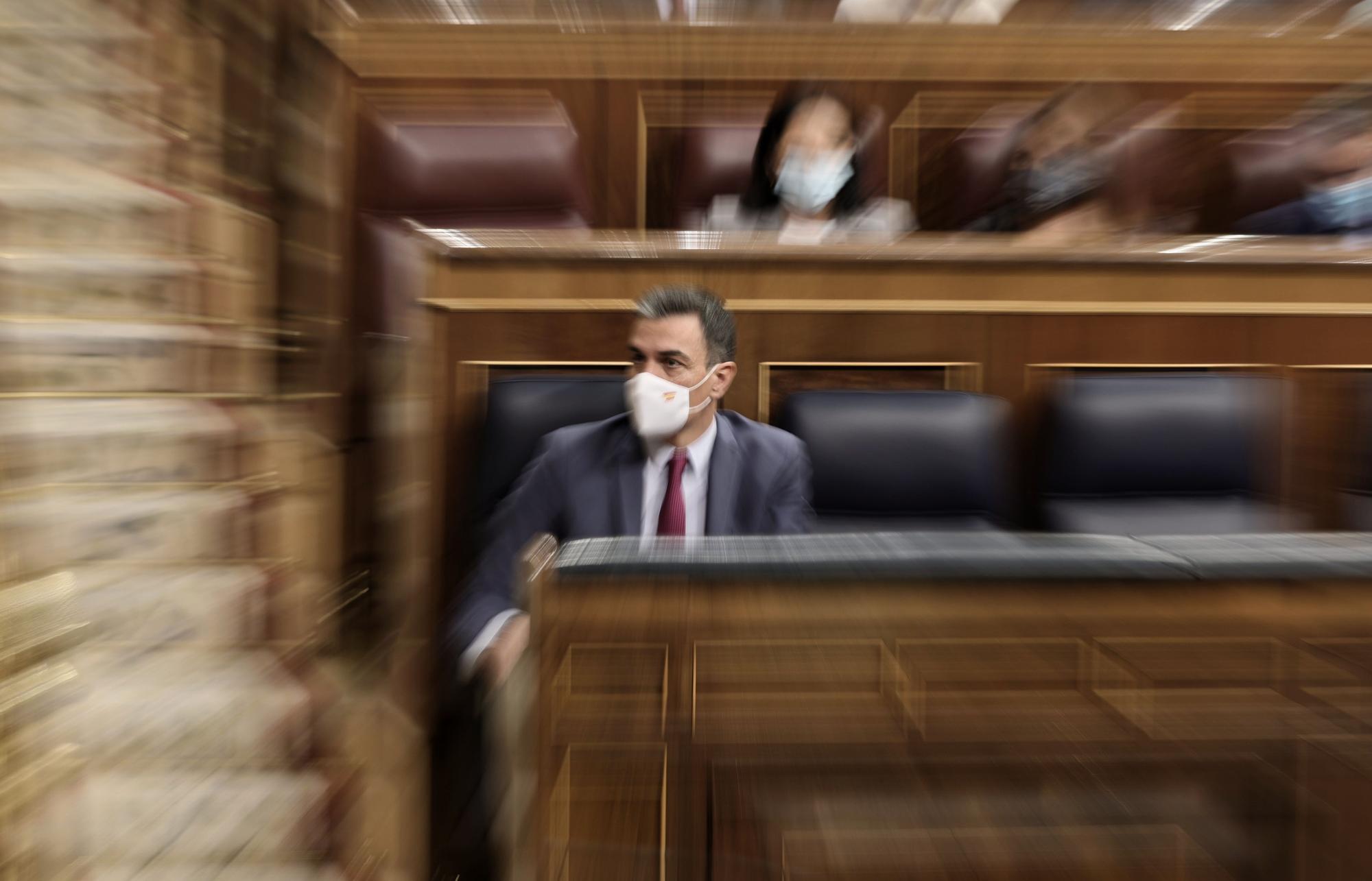 El presidente del Gobierno, Pedro Sánchez, en la sesión plenaria de este miércoles, 10 de noviembre.