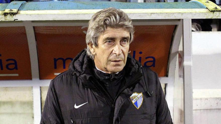 Manuel Pellegrini, ayer en el banquillo de Ipurúa.