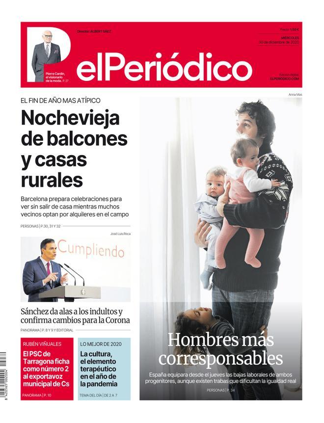 La portada d’EL PERIÓDICO del 30 de desembre del 2020