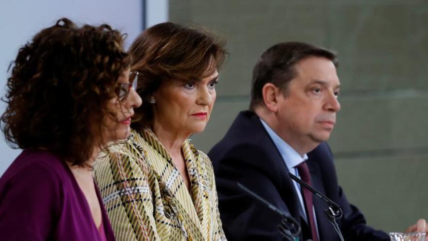 María Jesús Montero, Carmen Calvo y Luis Planas.