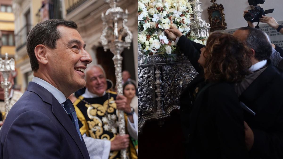 Juanma Moreno y María Jesús Montero en Semana Santa