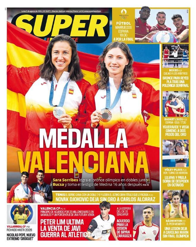 Las portadas de los diarios deportivos de hoy, lunes 5 de agosto