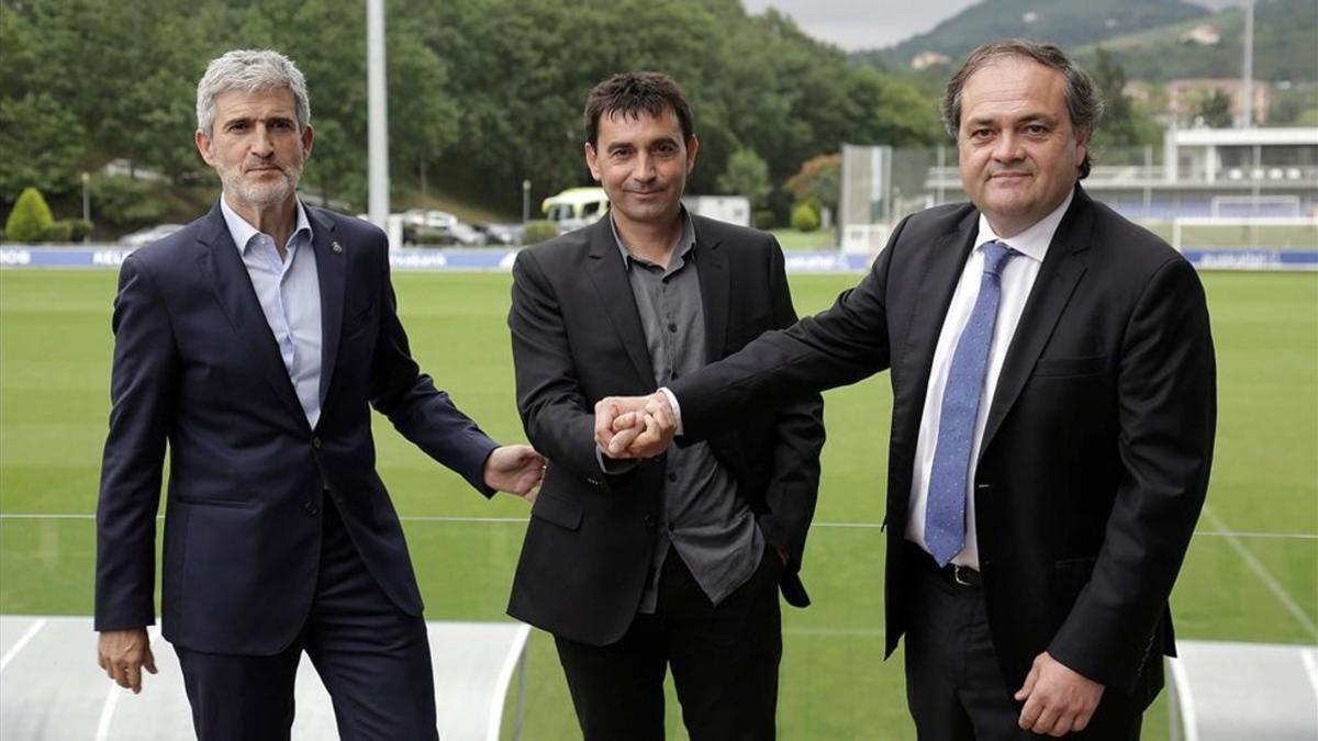 Roberto Olabe, en la presentación de Asier Garitano