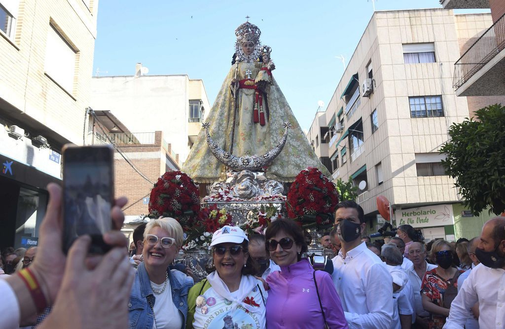 Así ha sido el regreso de la Virgen de la Fuensanta a su monasterio en Algezares