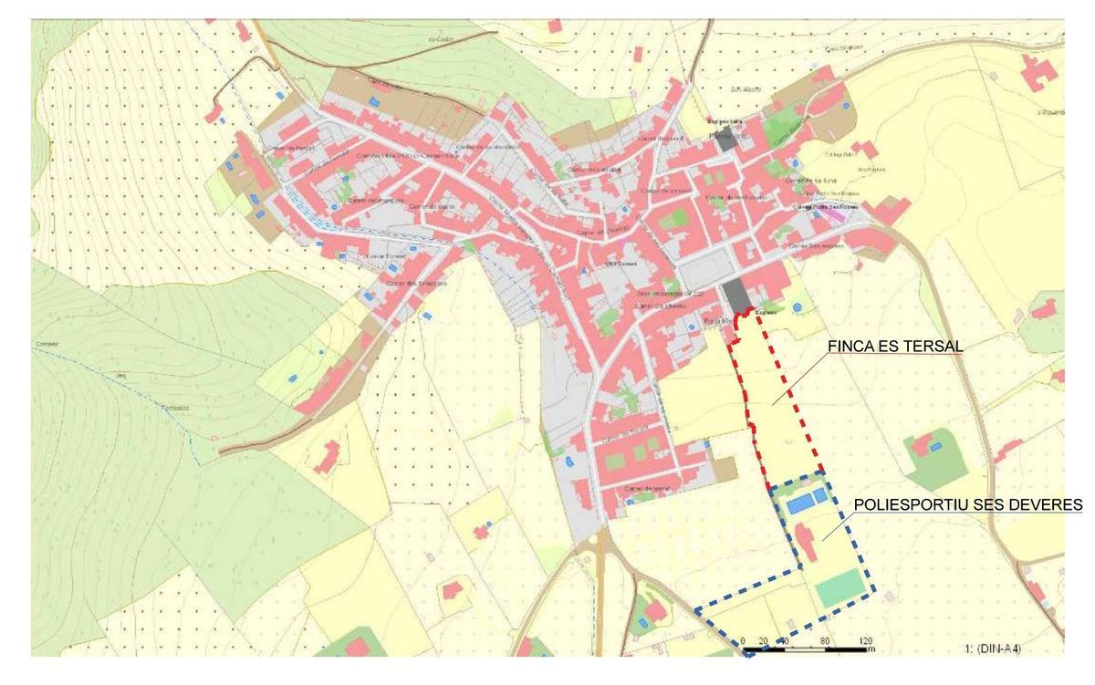 Mapa de ubicación de la finca Es Tersal publicada por el Ayuntamiento en sus redes sociales en 2020.