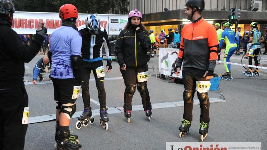 Murcia Maratón. Salida de los patinadores