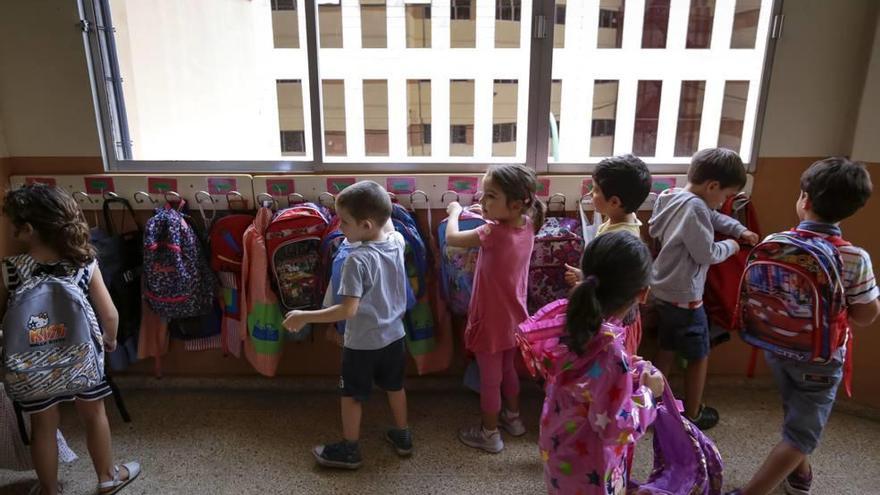 Alumnos de un colegio de Palma en un inicio de curso.