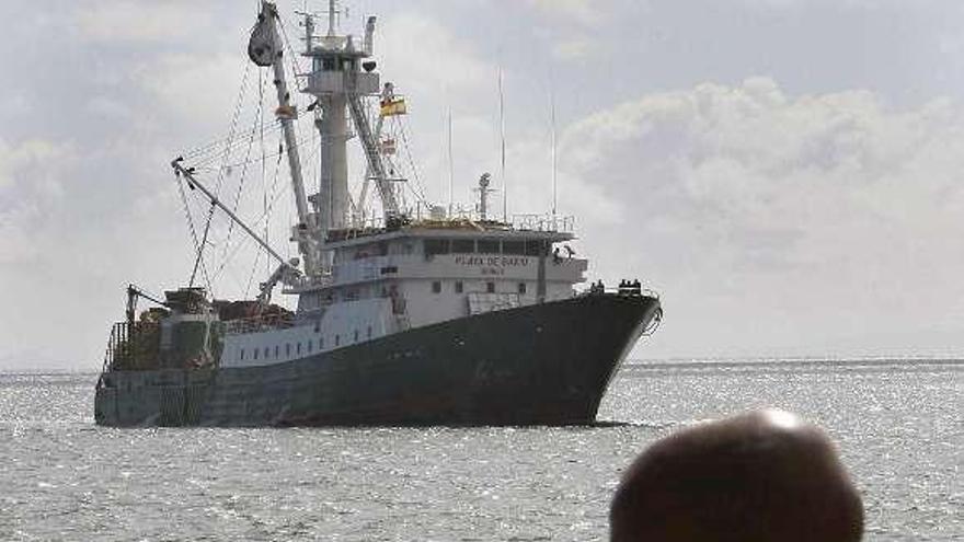 El buque &#039;Playa de Bakio&#039; llega a Seychelles tras ser liberado. / p. campos