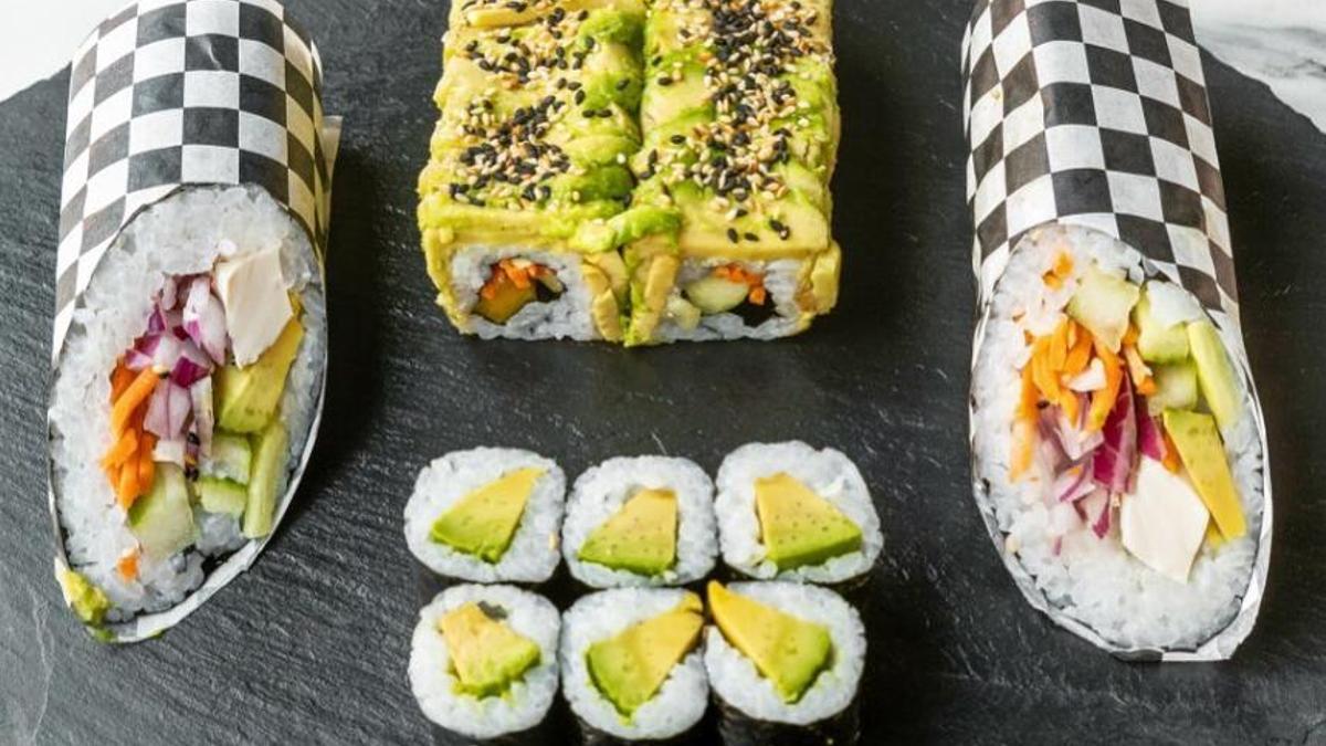 Sushi burrito de Vegan District en Santa Cruz de Tenerife