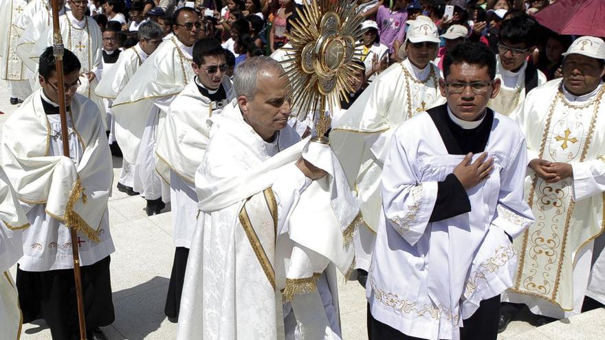 León XIV, durante una ceremonia en Perú. | LAP