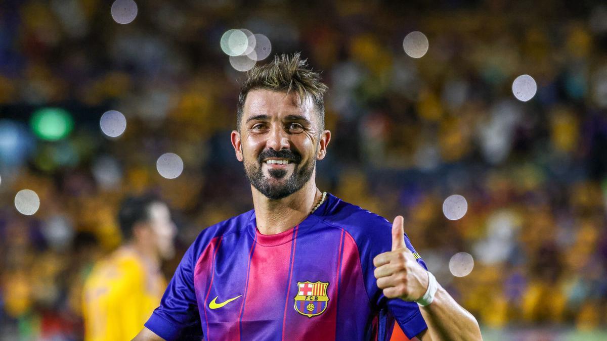 David Villa sigue disfrutando del fútbol con los Barça Legends