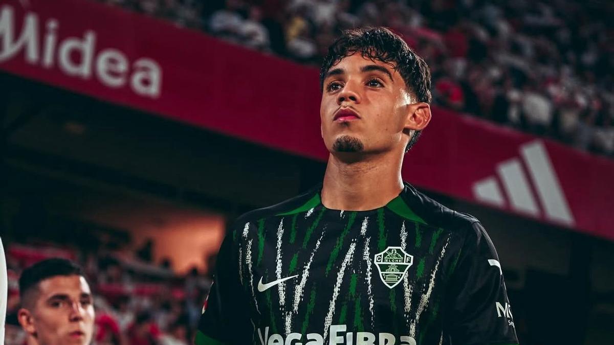 Ali Houary, durante un partido esta temporada con el primer equipo del Elche.
