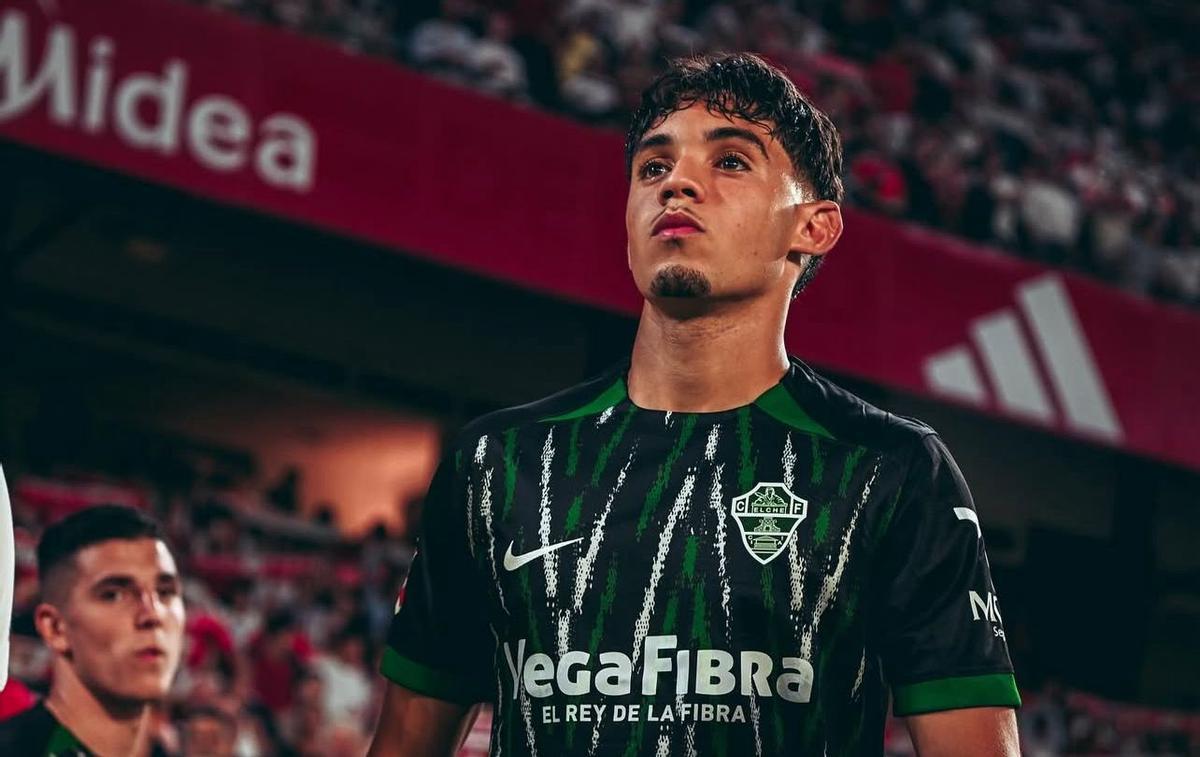 Ali Houary, durante un partido esta temporada con el primer equipo del Elche.