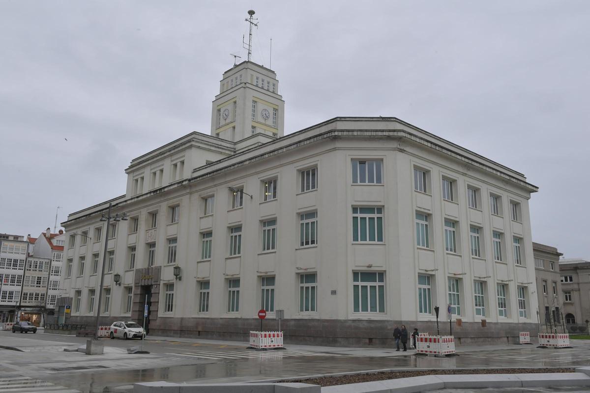 Oficina central de Correos en A Coruña, en la calle Manuel Casás.