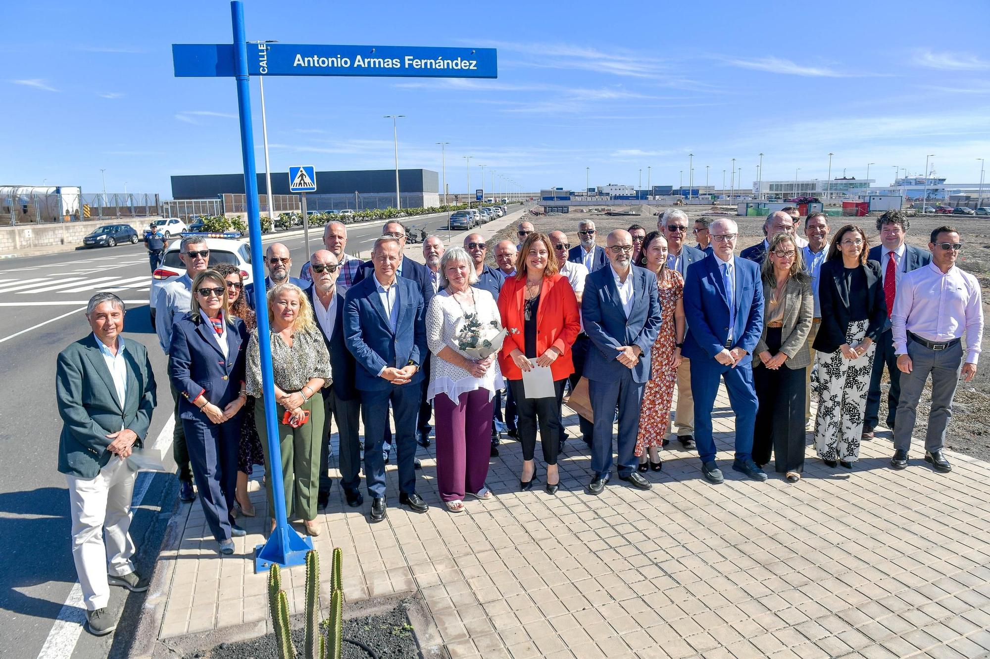 Calle dedicada al naviero Antonio Armas Fernández en el Puerto de Las Palmas