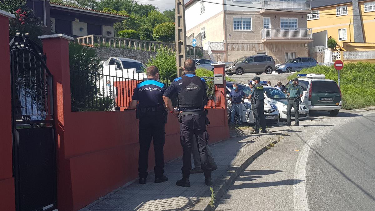 Despliegue policial el sábado por la tarde.