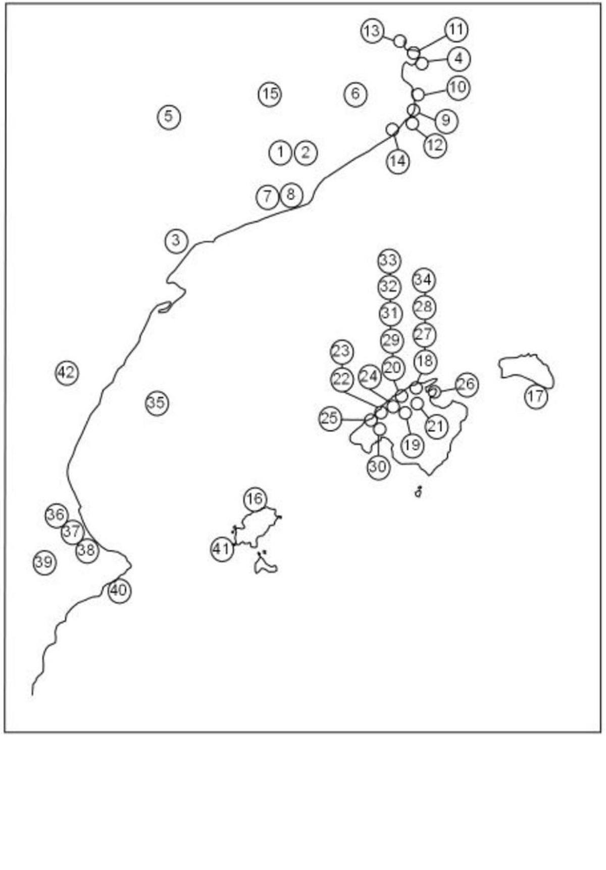 Mapa de dispersió dels topònims d’estudi