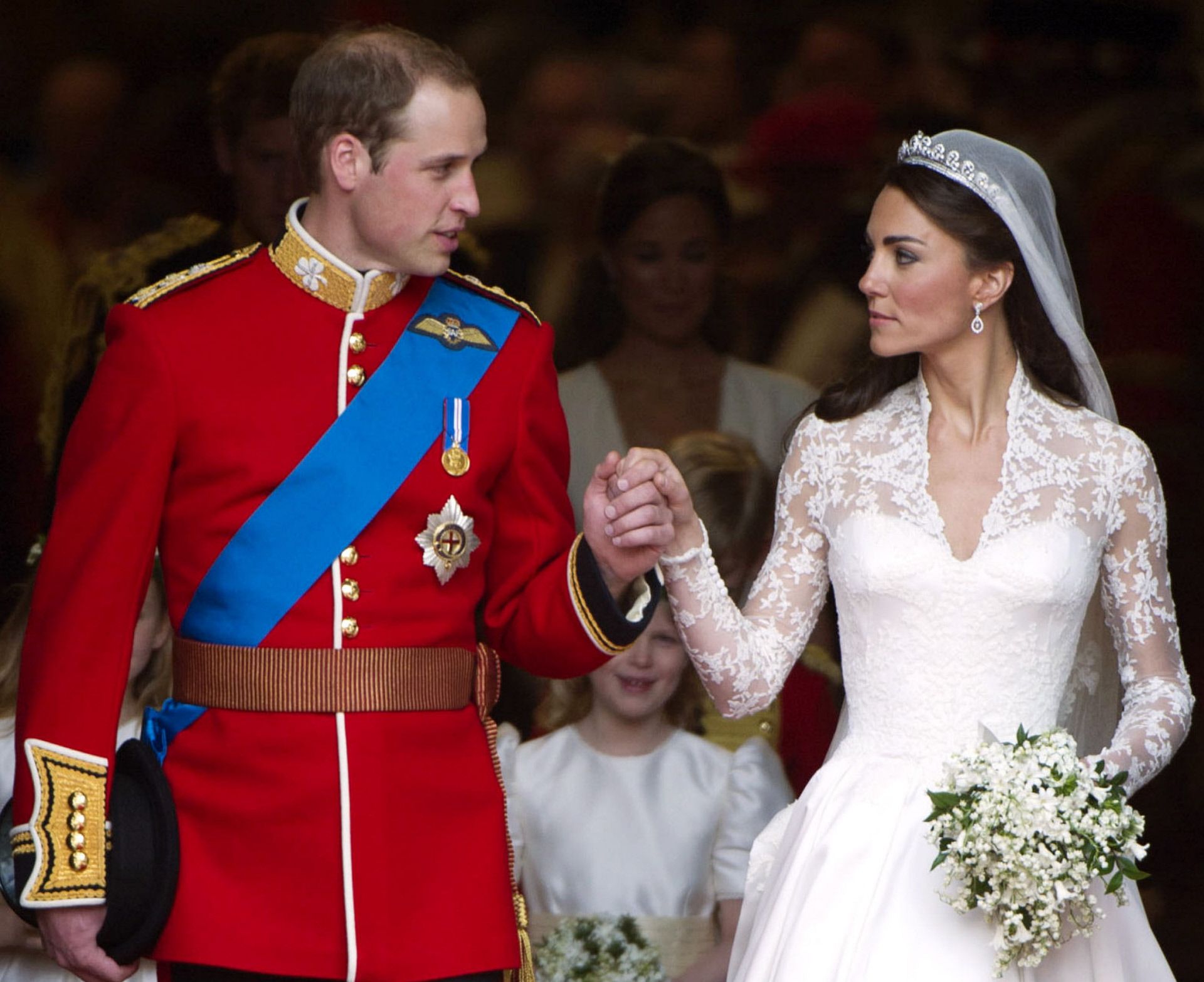 Kate Middleton y el príncipe Guillermo en su boda en 2011