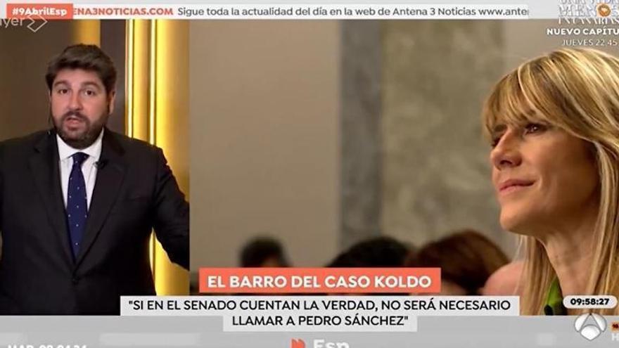 López Miras señala a Pedro Sánchez por su &quot;posible conflicto de intereses&quot; con su mujer