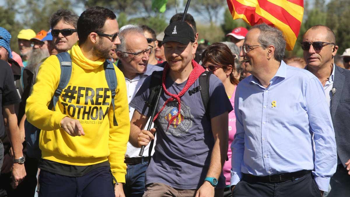 Quim Torra, en la marcha por la libertad de Girona.