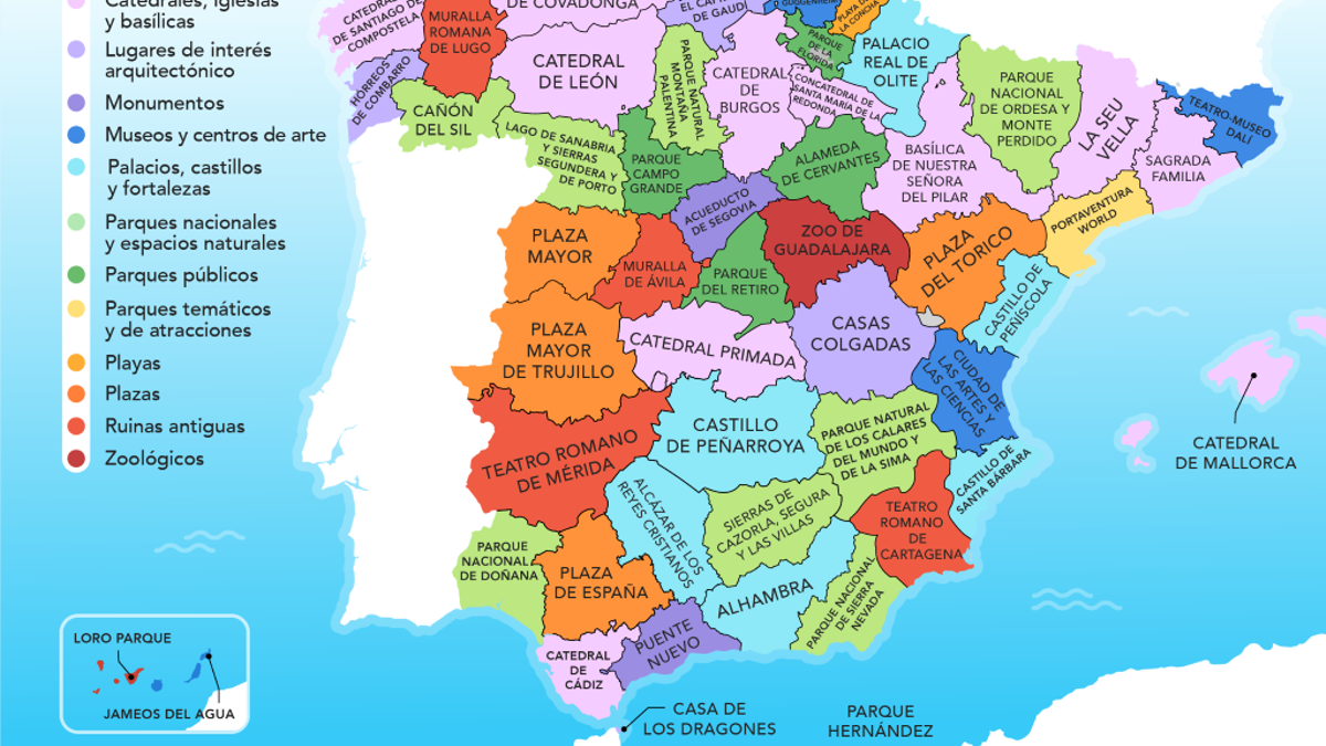 ¿Sabes cuál es la mayor atracción turística de tu provincia? Este mapa lo muestra