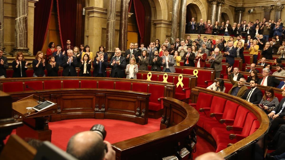 Pleno en el Parlament tras el encarcelamiento de Turull, Rull, Romeva, Bassa y Forcadell.