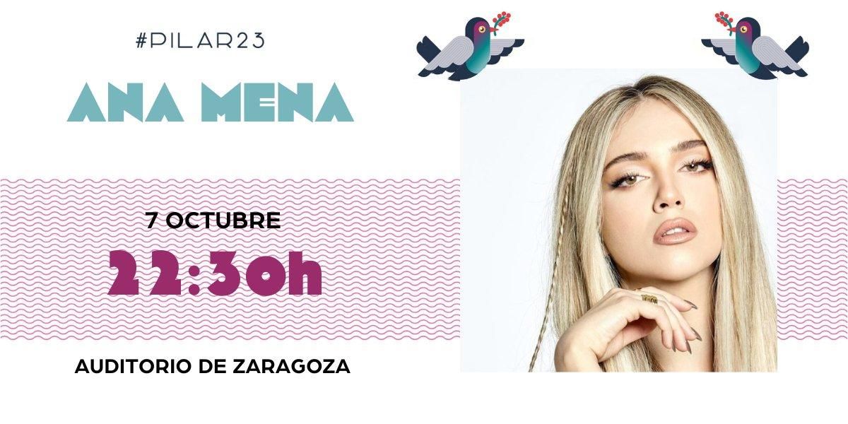 Cartel de presentación del concierto de Ana Mena para las Fiestas del Pilar