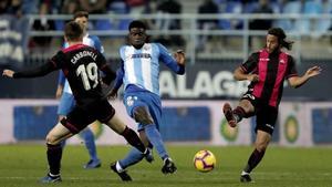 El Reus, durante su victoria ante el Málaga.