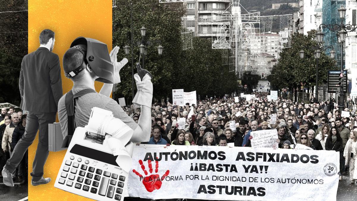 Manifestación de los autónomos en Oviedo para reclamar “condiciones dignas”