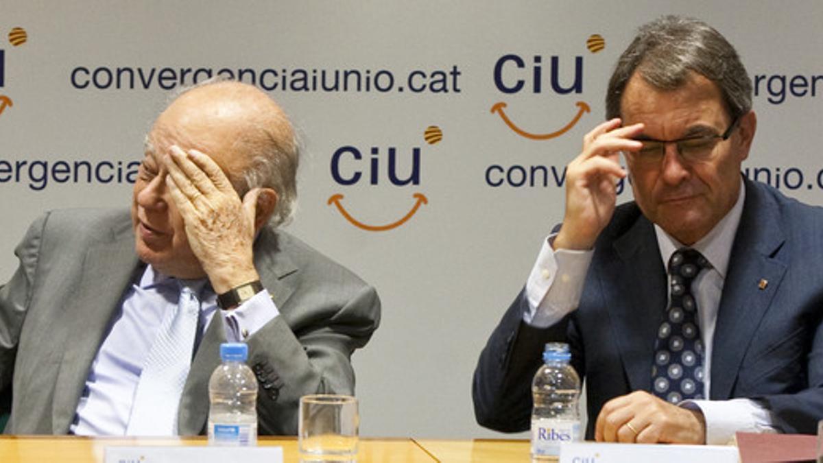 Artur Mas y Jordi Pujol, en la reunión de la Ejecutiva de CiU.