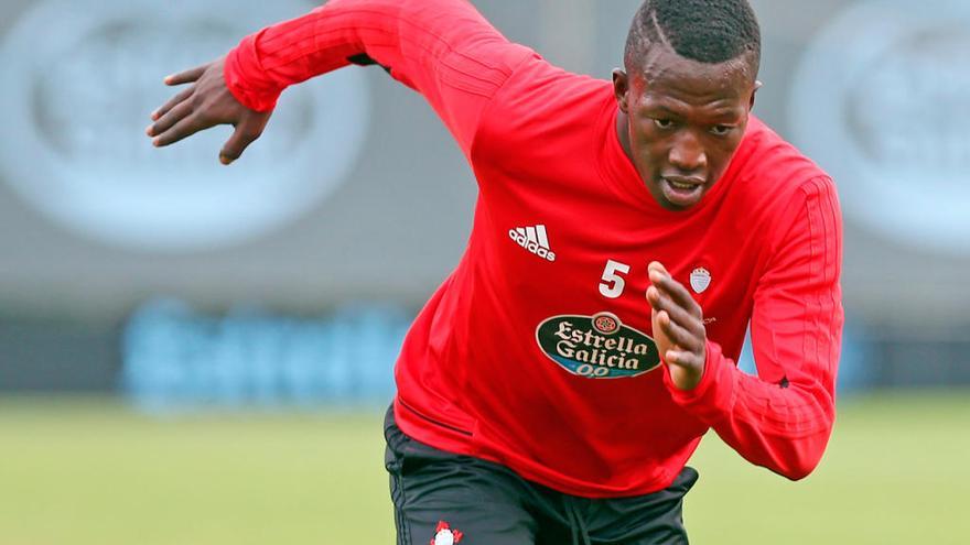 Pape Cheikh en un entrenamiento del Celta // Marta G. Brea