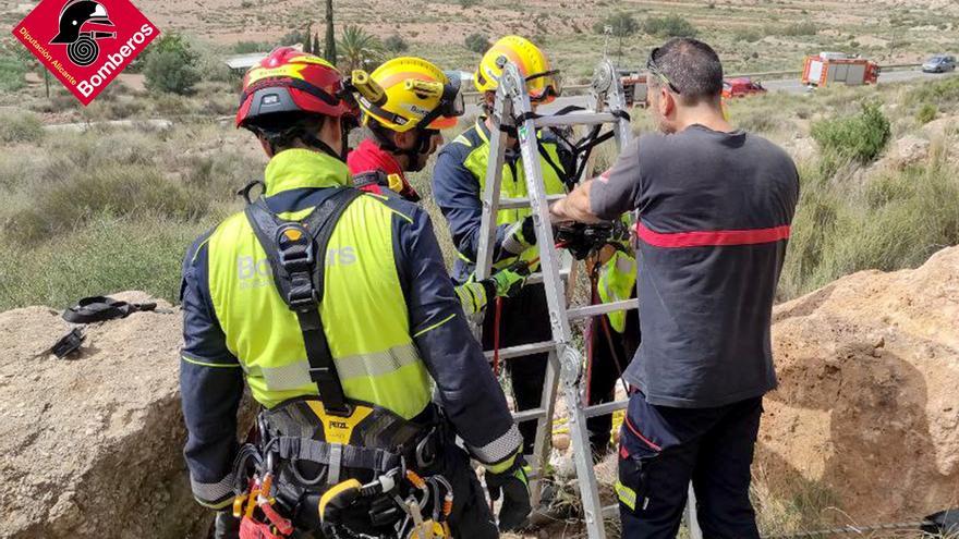 Rescatan a un perro que se cayó a un pozo de 7 metros en Novelda