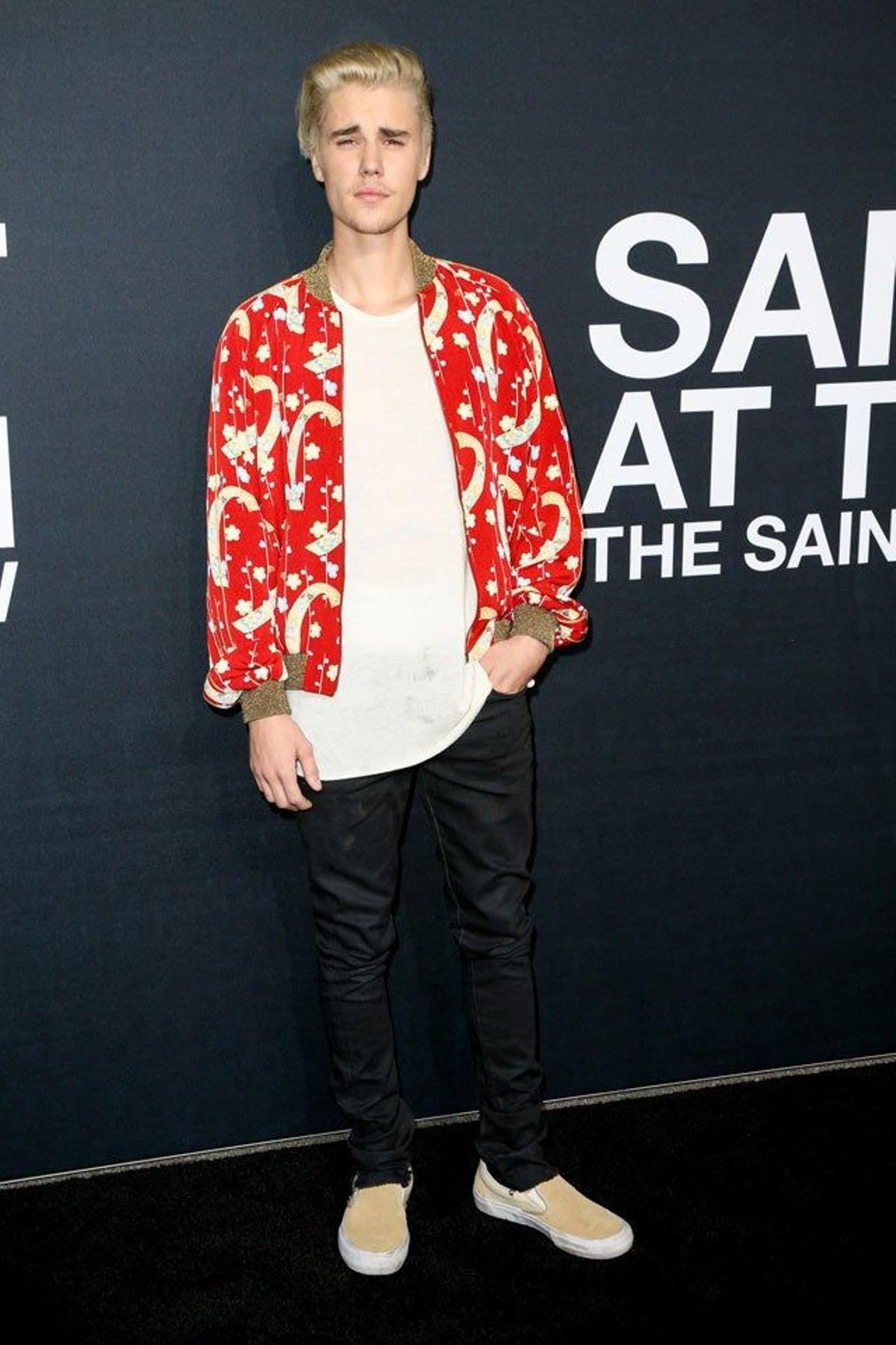 Justin Bieber en el evento de Saint Laurent en The Palladium de Hollywood.