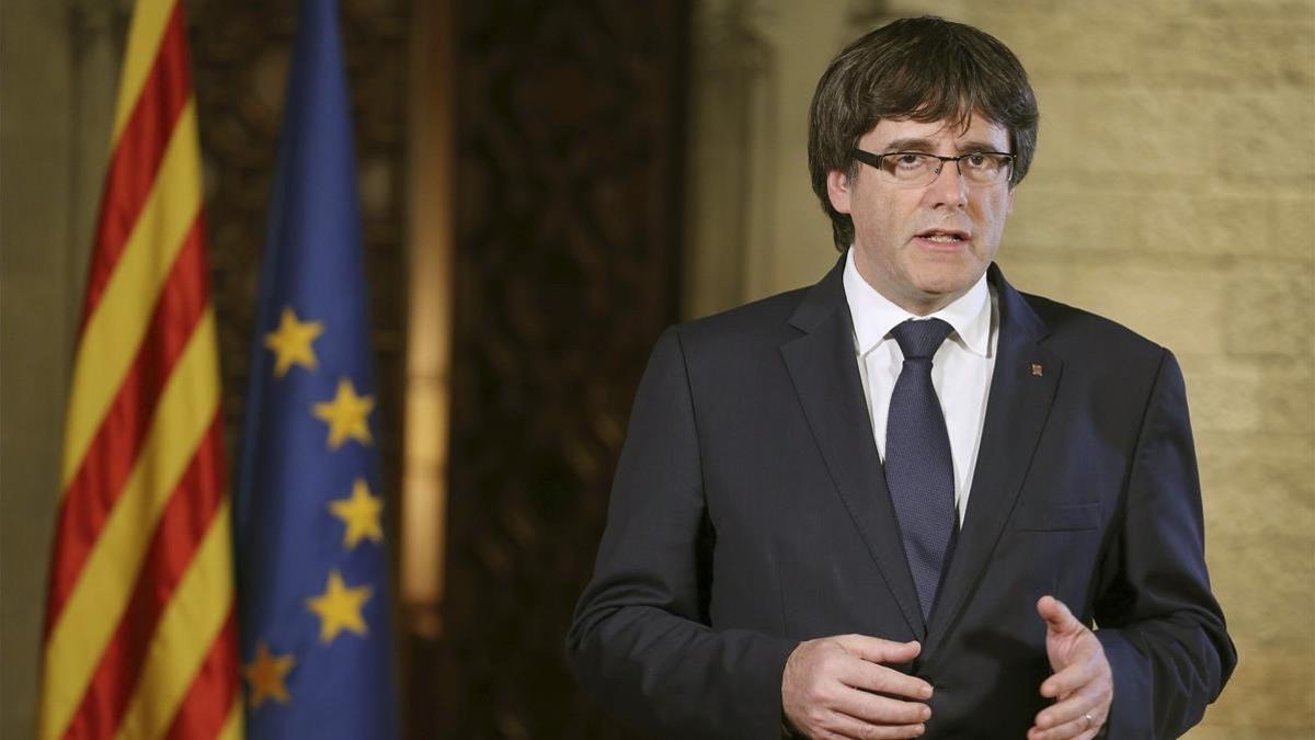 Carles Puigdemont, en el Palau de la Generalitat.