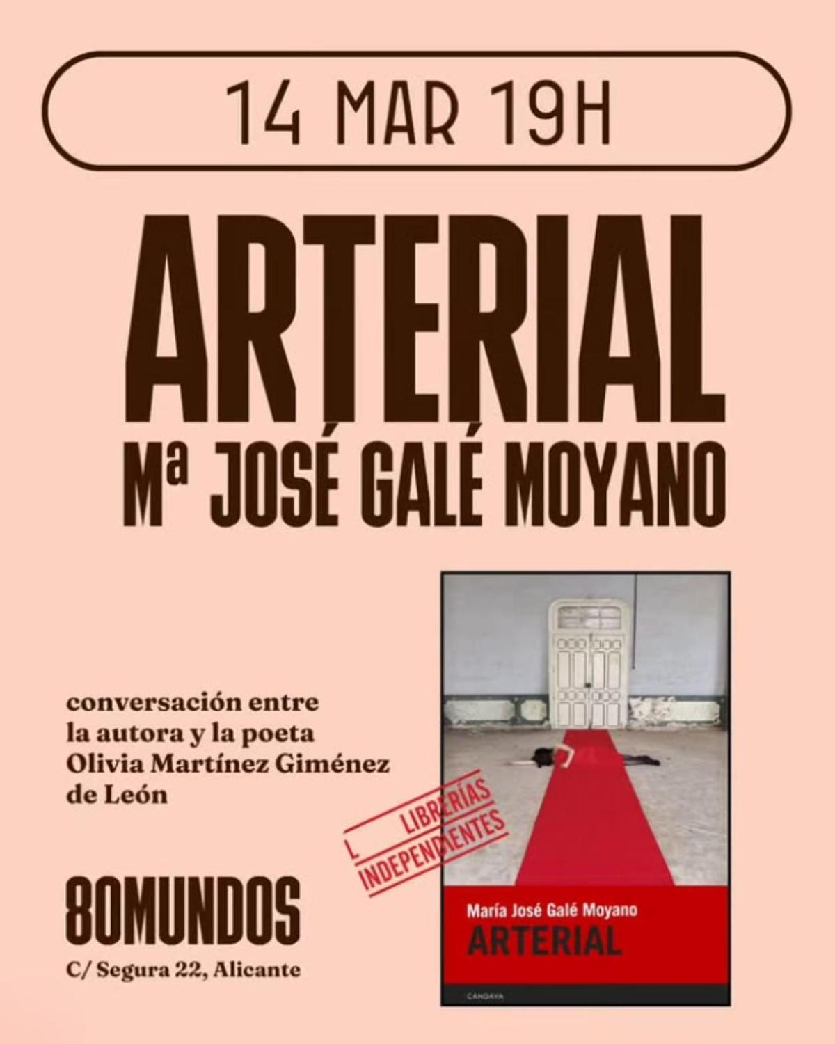 Cartel de la presentación de la novela en Alicante