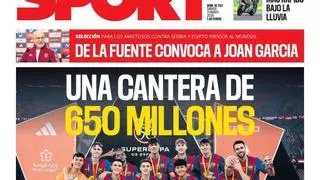 La portada de SPORT de hoy sábado, 21 de marzo de 2026