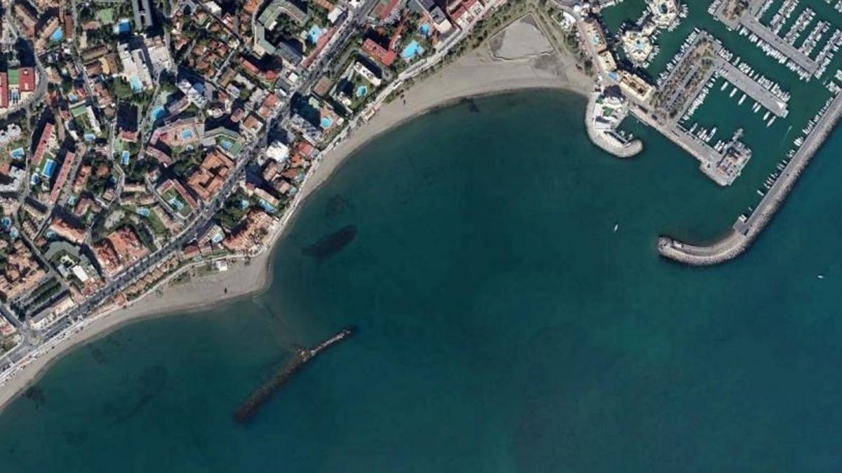 Imagen aérea de las playas de Malapesquera y Santa Ana, en Benalmádena.