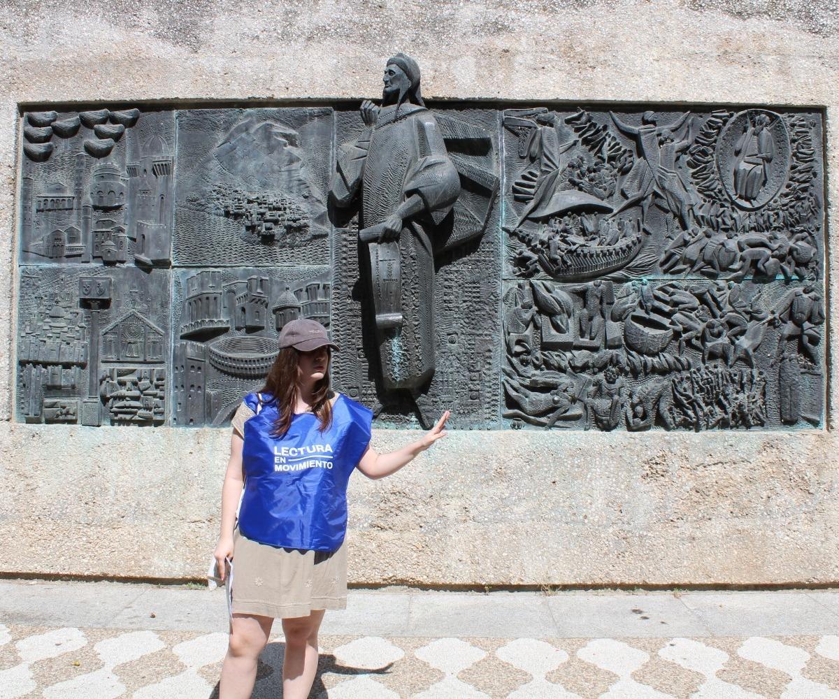 Otra de las paradas, junto al Monumento a Dante.
