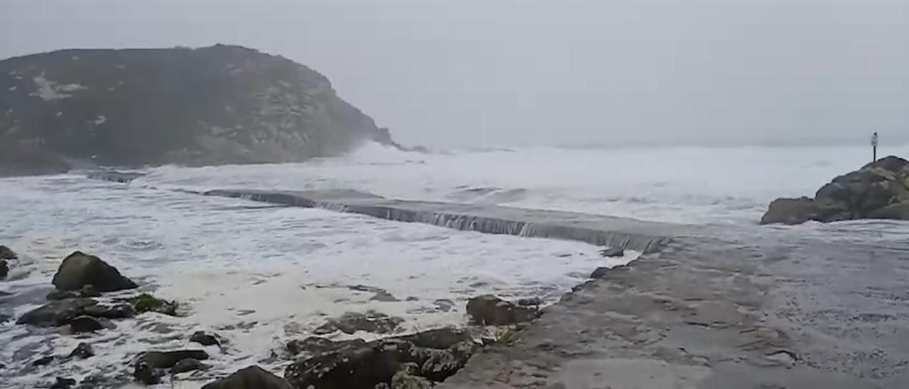 La borrasca deja esta estampa en Cíes