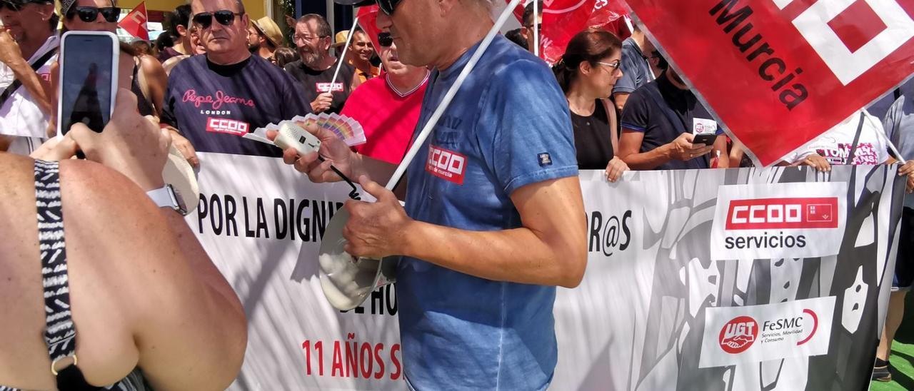 Protesta de los
trabajadores de
la hostelería.  J.C.