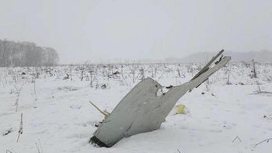 Una petita part de l&#039;avió accidentat als afores de Moscou