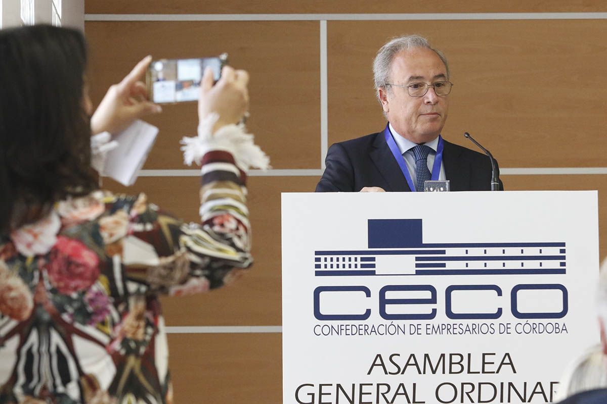 Antonio Garamendi, presidente de la CEOE, en Córdoba en la Asamblea de CECO
