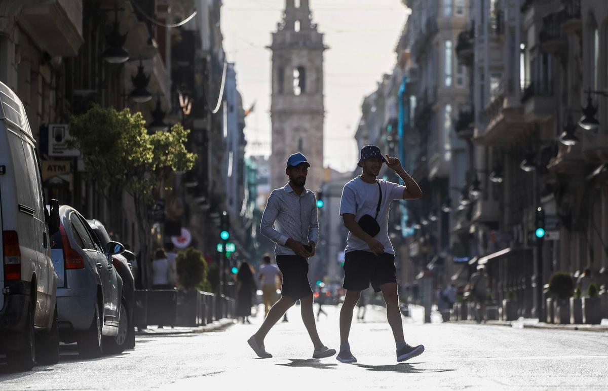 El centro de València en plena ola de calor