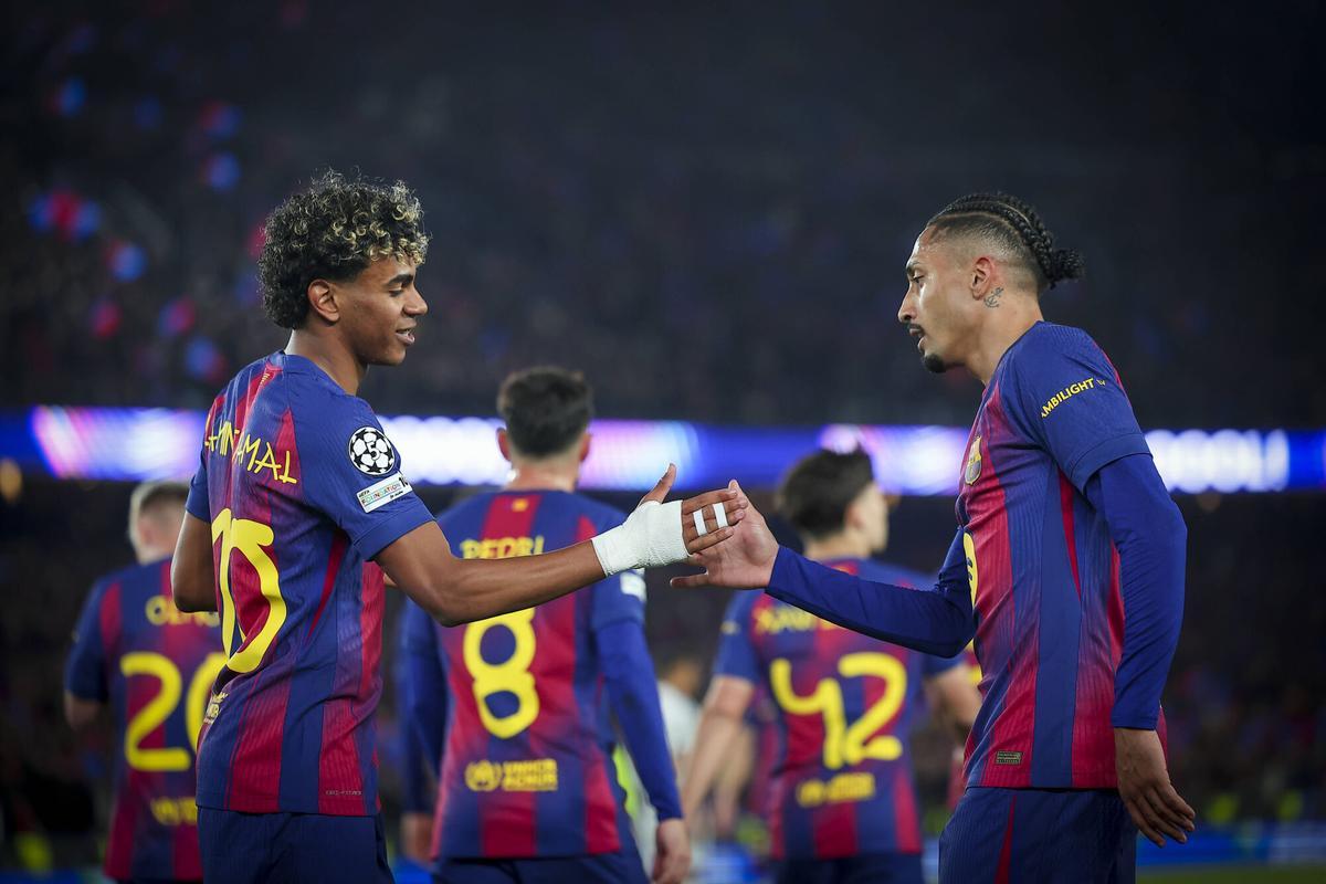Lamine Yamal y Raphinha, dos fijos en el Barça