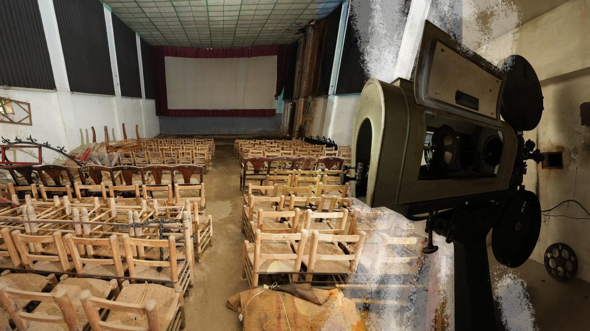 La sala de Sant Joan de Moró tenía capacidad para unos 200 espectadores y el proyector todavía conserva los restos de las últimas películas emitidas.