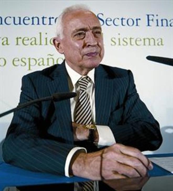 El president de la patronal bancària, Miguel Martín, ahir.